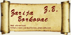 Zarija Borkovac vizit kartica